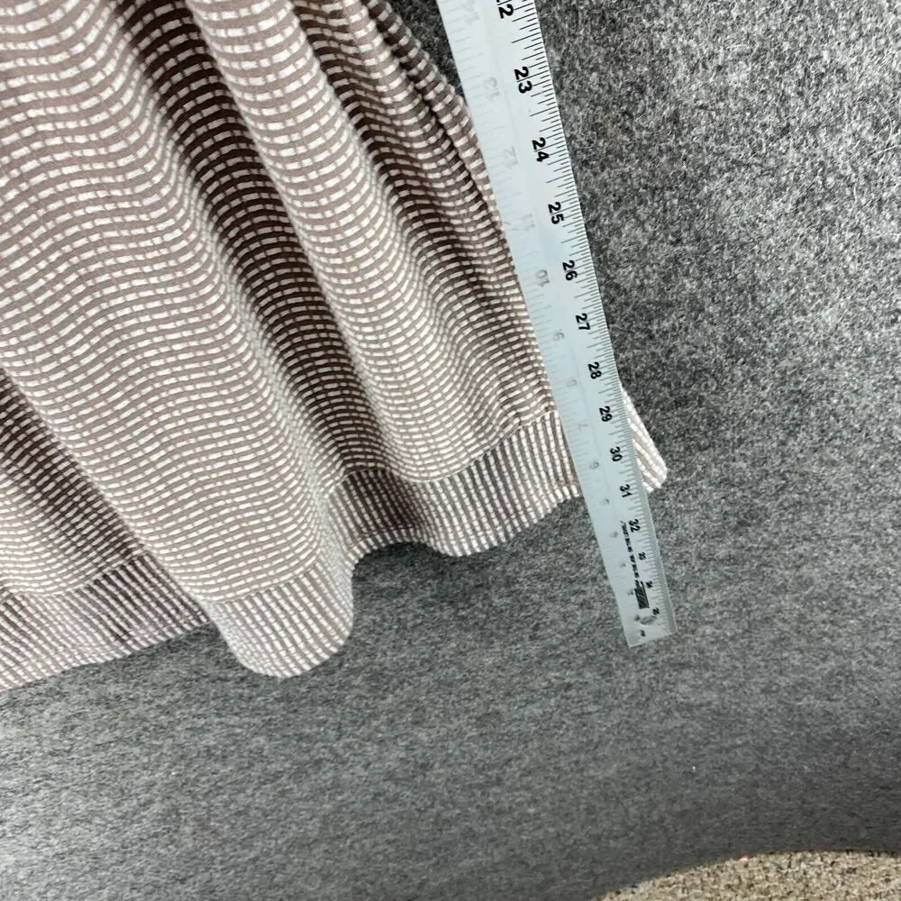 Unbranded Dress Women M Medium Brown Striped Sheath Short Belted Short Sleeve - Picture 4 of 5